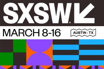 A colorful graphic for SXSW, happening March 8-16 in Austin, Texas