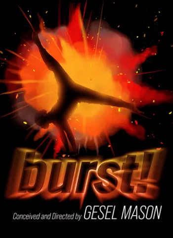 red glowing burst with dancer shadow in front