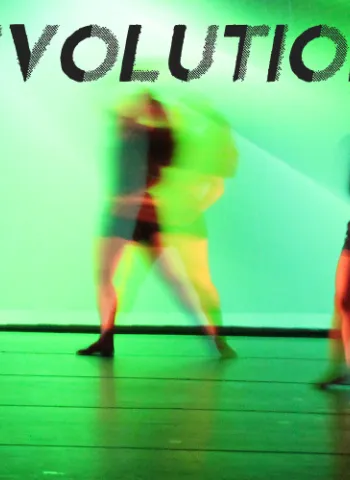 evolution graphic in green with moving dancers