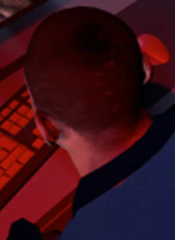 Illustration of a person looking at a keyboard