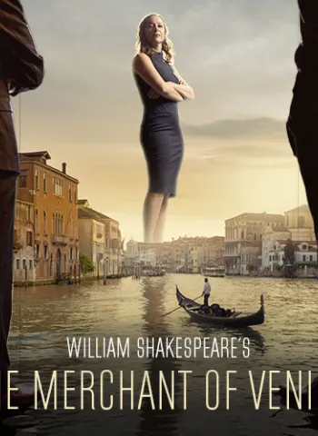 square woman standing over venice