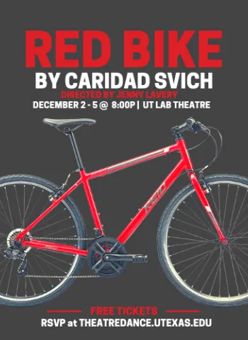 grey graphic with a red bicycle on it