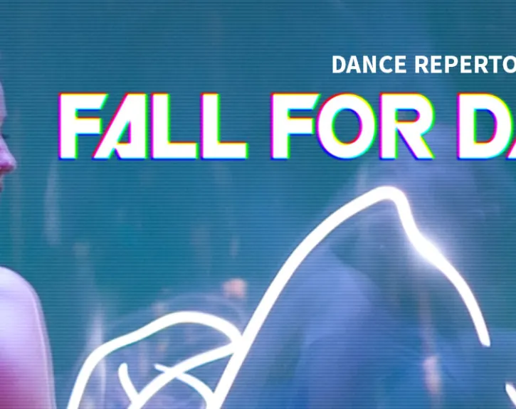 dancer standing in front of green background fall for dance title 