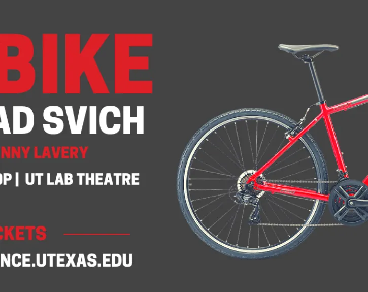 grey graphic with a red bicycle on it