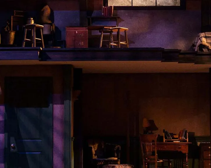 Diary of Anne Frank at UT Austin; Two floors of an apartment in scenic design