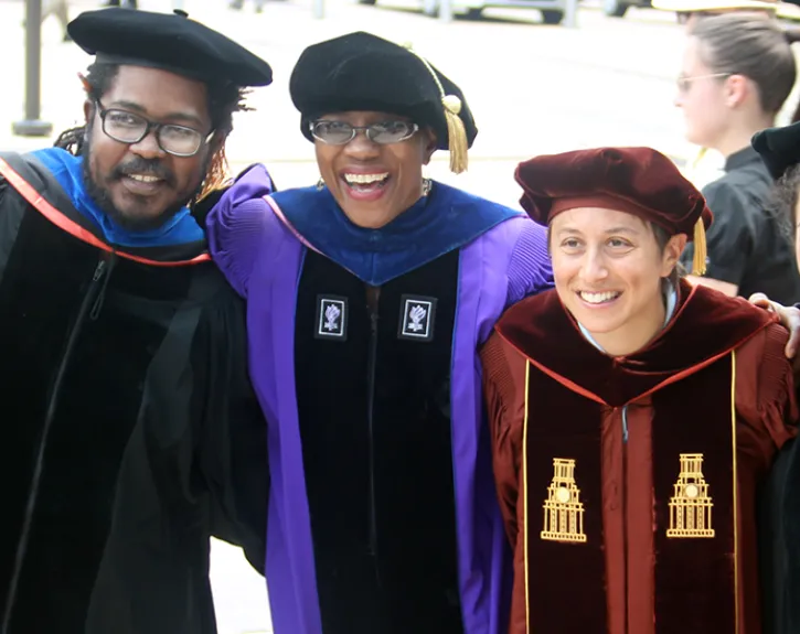 graduates standing in a line