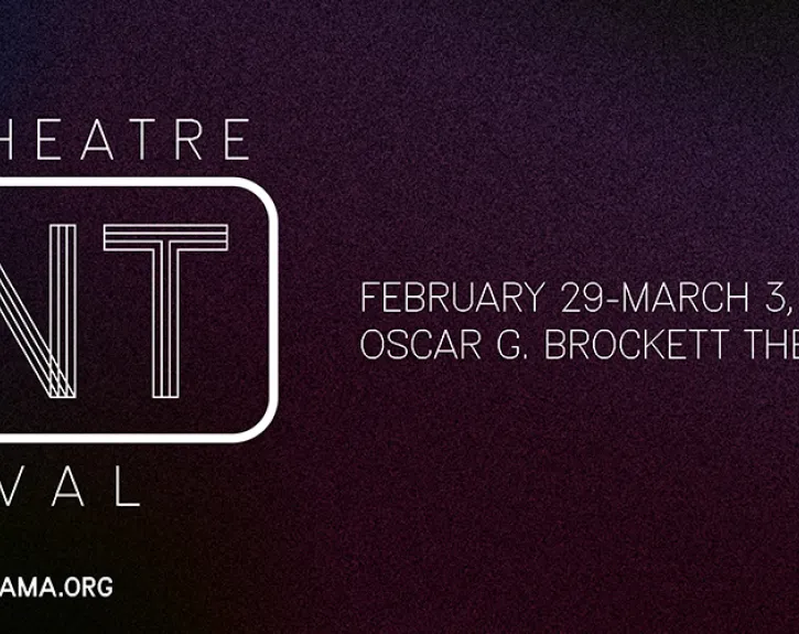 Graphic for UTNT (UT New Theatre) 2024, featuring two fully produced plays and two staged readings