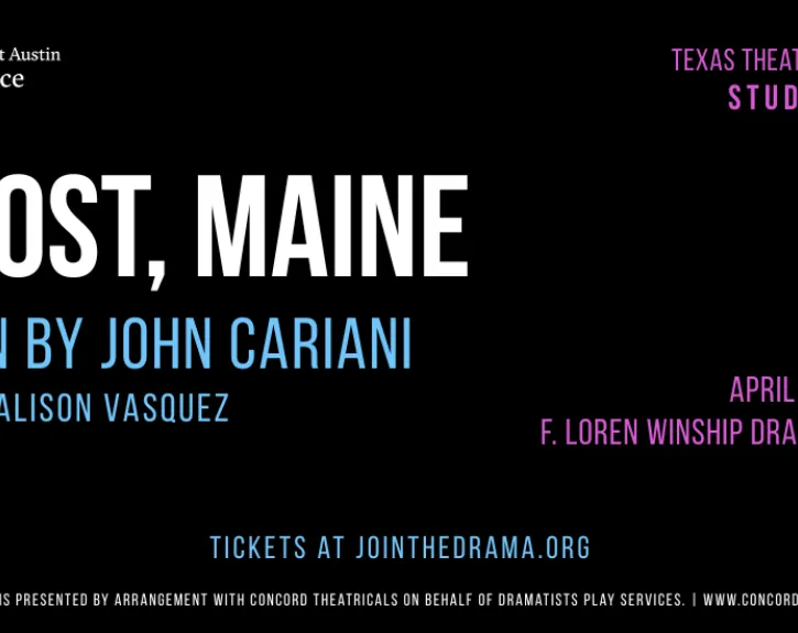 Graphic for the studio series production of ALMOST, MAINE