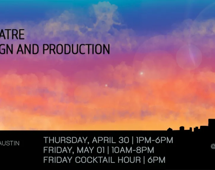 Graphic for the M.F.A. in Theatre UT Live Design and Production Showcase