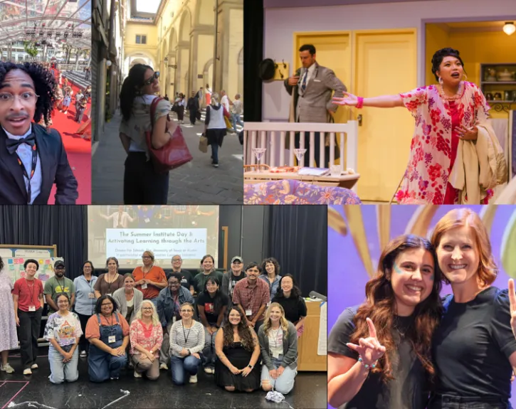 A collage of students and faculty