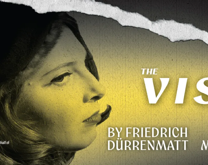 A black and white graphic of a glamorous woman turning over her shoulder