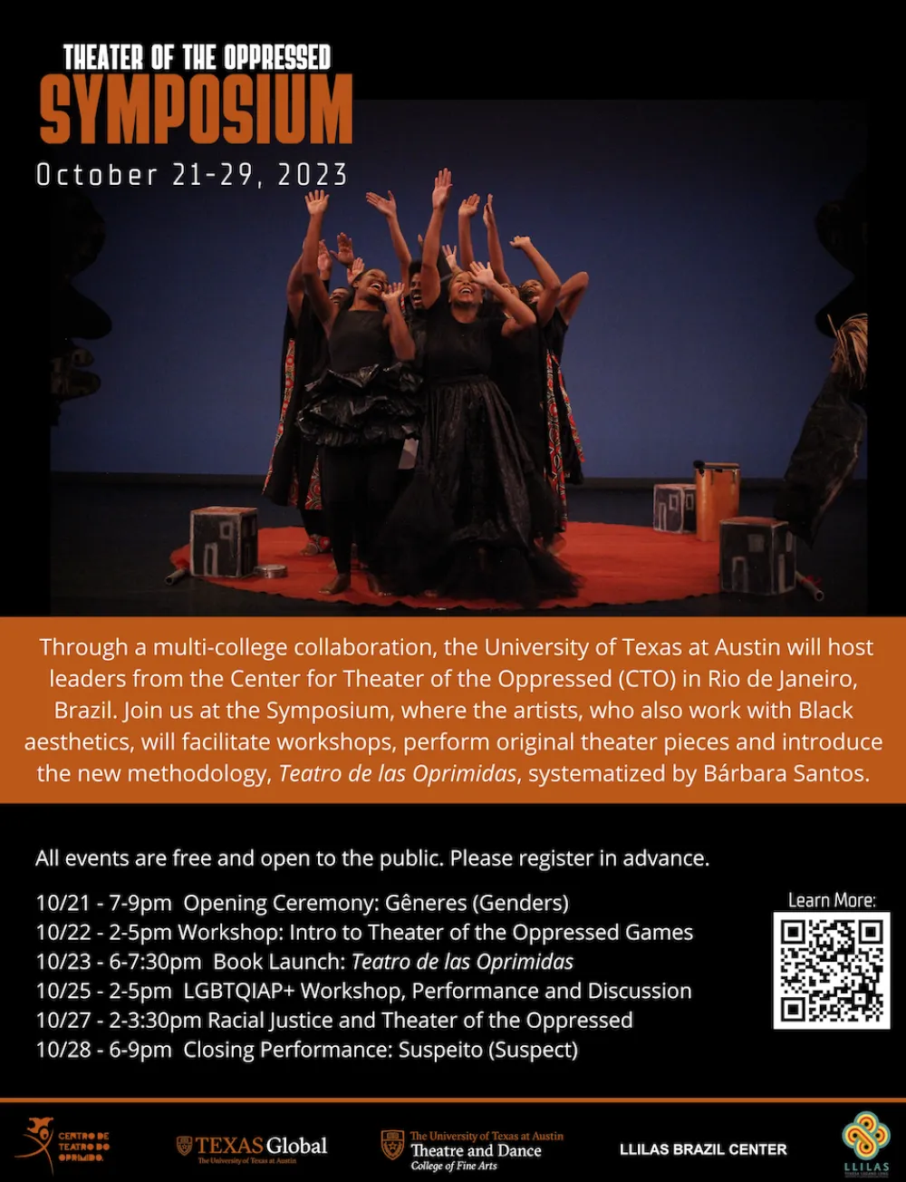 Theater of the oppressed graphic with details about event