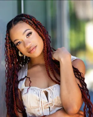 Woman with red braids