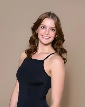 Woman in black shirt smiling