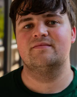 A man in a black shirt