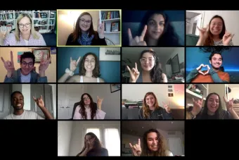 Zoom call with B.A. Honors Junior Seminar class