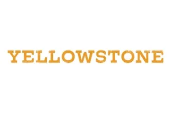 white logo with the word "YELLOWSTONE" in yellow