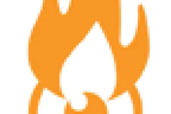 Orange eye with flames on top eyelid