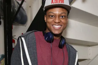 man in hat with headphones