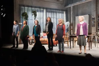 female actors on stage for 20th Century Blues on Broadway