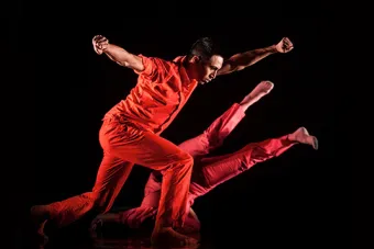 square dominguez red suit