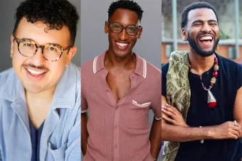 Headshots for graduate students and BIPOC Scholars Mateo Hernandez, Allen Porterie and Deen Rawlins-Harris