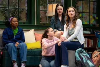 Four actors perform as a group of high schoolers in JOHN PROCTOR IS THE VILLAIN 