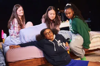 Sophie Rossman, Kayta Thomas, Amalia Yoo, Renée-Nicole Powell in Dad Don't Read This Off-Broadway. (Valerie Terranova)