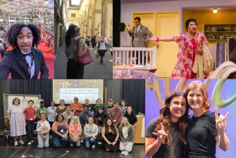 A collage of students and faculty