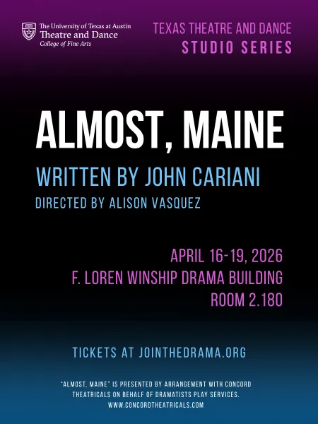 Graphic for the studio series production of ALMOST, MAINE