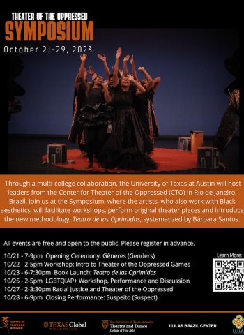 Theater of the oppressed graphic with details about event