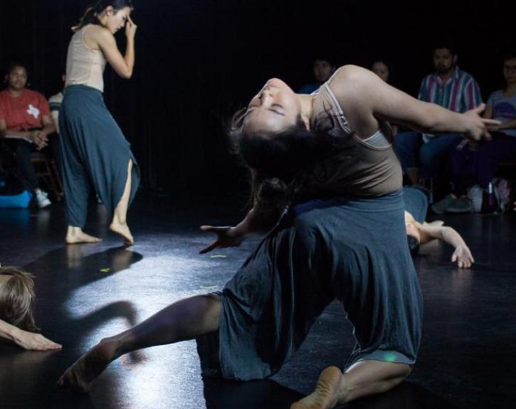 dancers on floor new works festival