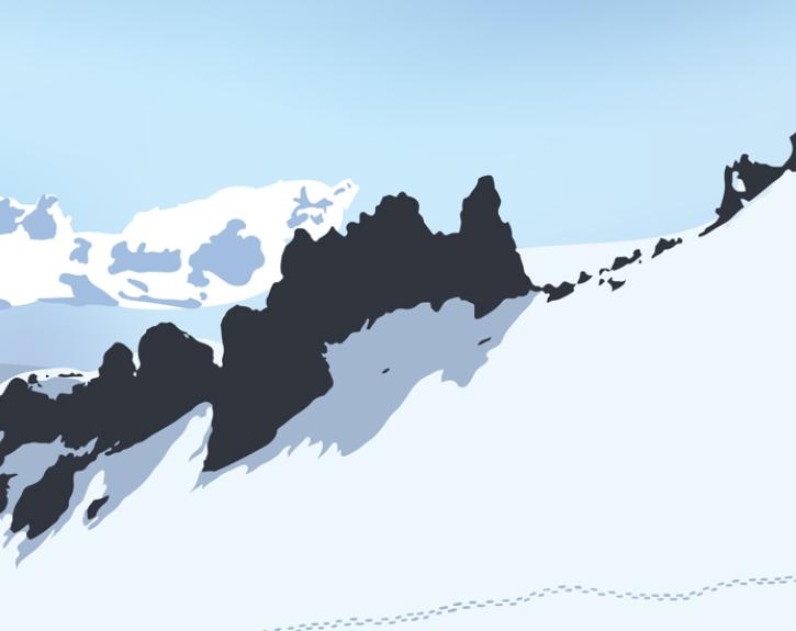 illustrations of snow covered mountains