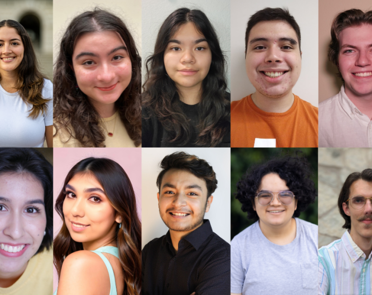 Meet the cast of The Smartest Girl in the World. 10 headshots of the cast organized in 2 rows with 5 headshots per row. 