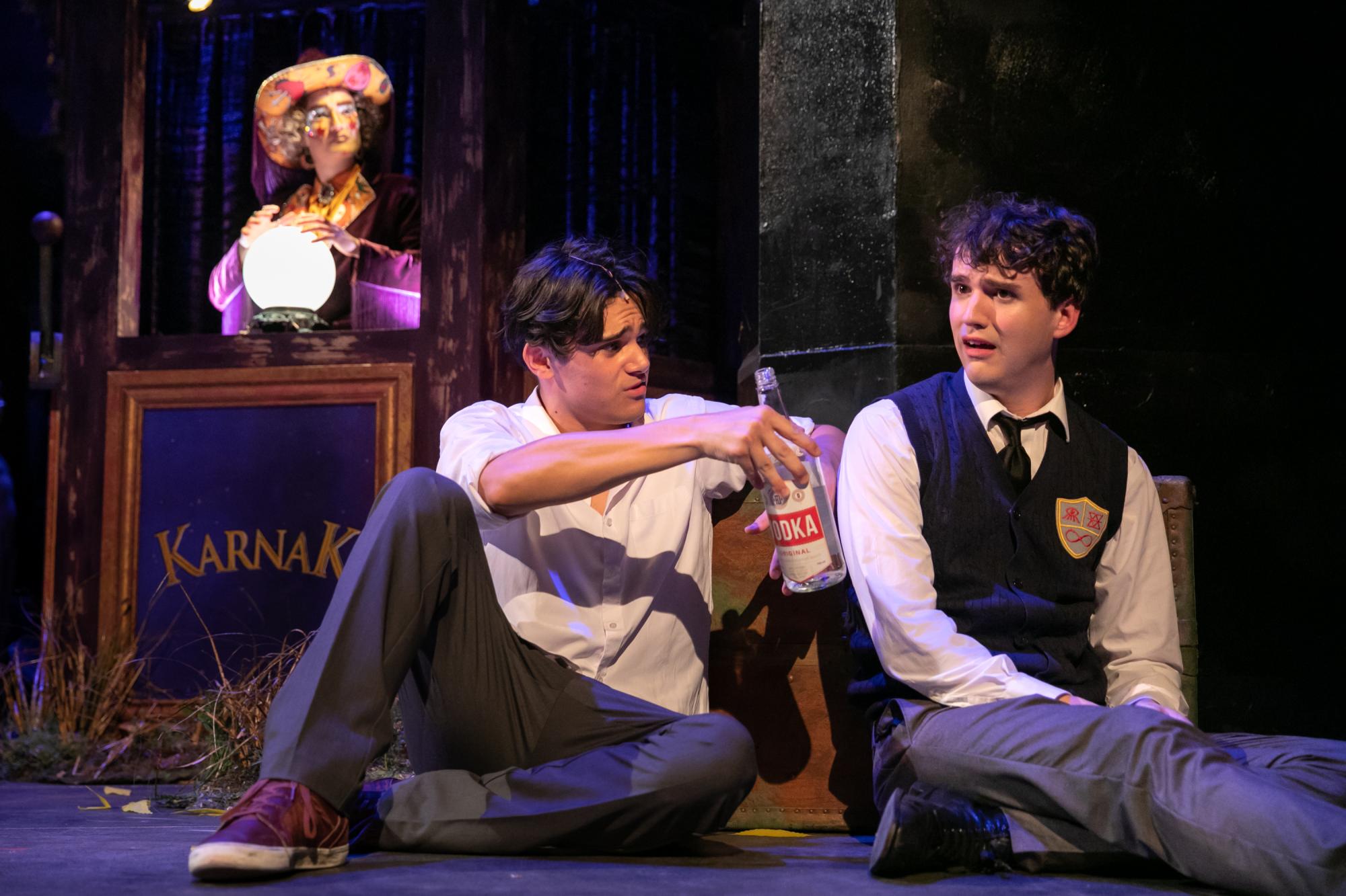 Learn more about Ride the Cyclone, featuring a moment after "The New Birthday Song" sung for Jane Doe where Mischa and Noel share a drink as Karnak watches them bond.