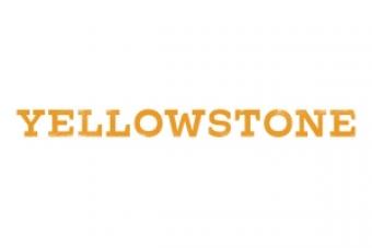 white logo with the word "YELLOWSTONE" in yellow
