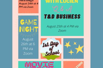 welcome week graphic with virtual events and dates