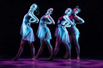 dancers in a line during Dance Repertory Theatre spring 2022 show