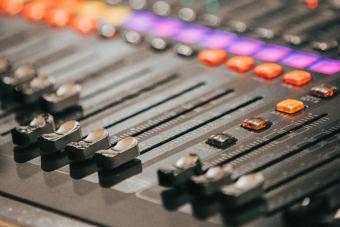 close up image of a sound board